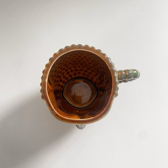 Ceramic Buddha Head Coffee Mug with Textured Glaze and Beaded Handle - Picture 3 of 4